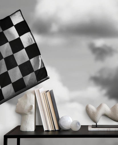 Papel pintado de la bandera F1 a cuadros en blanco y negro Papel pintado de la bandera F1 a cuadros en blanco y negro