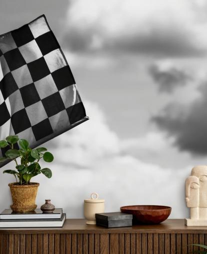 Chequered Black and White F1 Flag Wallpaper