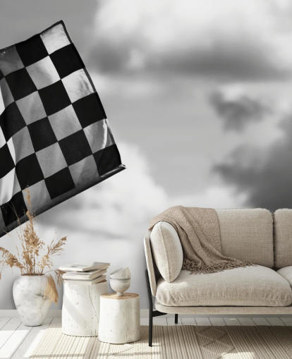 Chequered Black and White F1 Flag Wallpaper