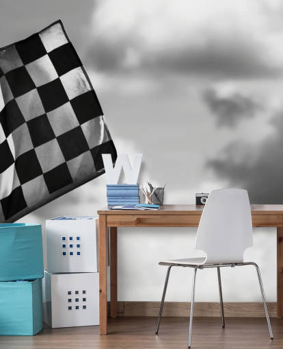 ternet sort og hvid F1 Flag tapet