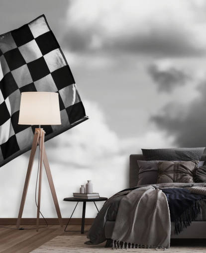 Papel de parede xadrez preto e branco da bandeira F1 Papel de parede xadrez preto e branco da bandeira F1