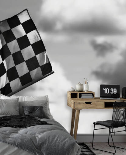 Rutete svart og hvitt F1 Flag Bakgrunn