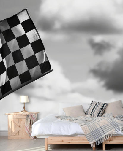 Chequered Black and White F1 Flag Wallpaper