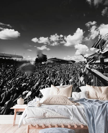 zwart-wit F1 Crowd behang