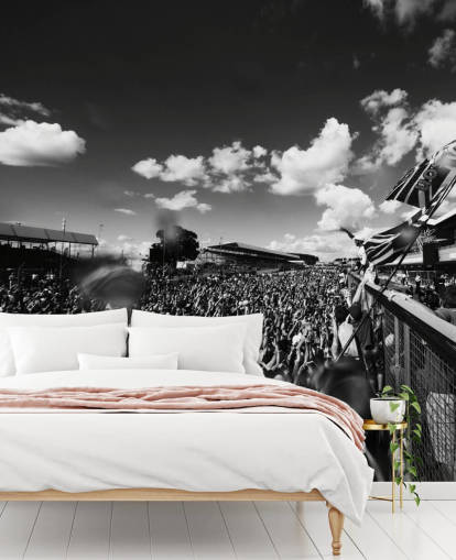 Sort og hvid F1 Crowd Wallpaper