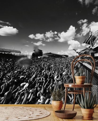 Sort og hvid F1 Crowd Wallpaper