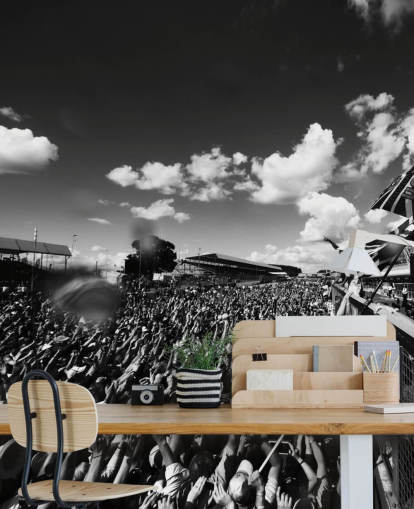 Black and White F1 Crowd Wallpaper