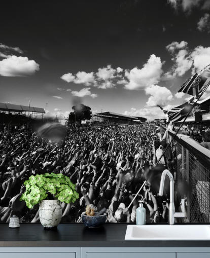 Black and White F1 Crowd Wallpaper