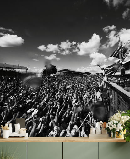 Black and White F1 Crowd Wallpaper