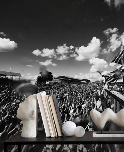 Black and White F1 Crowd Wallpaper