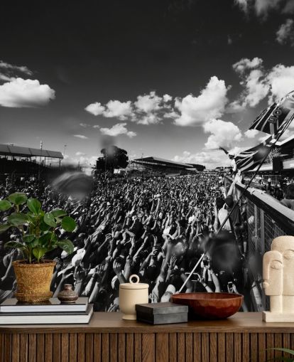 Black and White F1 Crowd Wallpaper