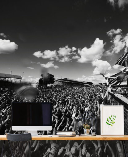 Black and White F1 Crowd Wallpaper