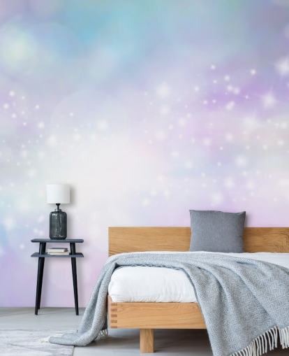 Pink and Blue Starry Glitter Mural