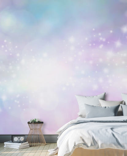 Decorazione murale con glitter stellati rosa e blu