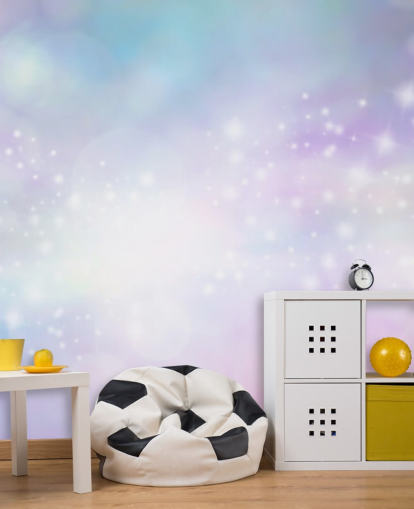 Pink and Blue Starry Glitter Mural