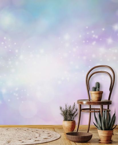 Pink and Blue Starry Glitter Mural