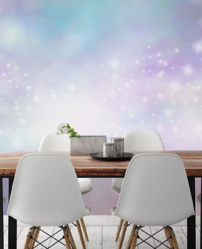 Roze en blauwe sterrenglitter muurschildering Roze en blauwe sterrenglitter muurschildering