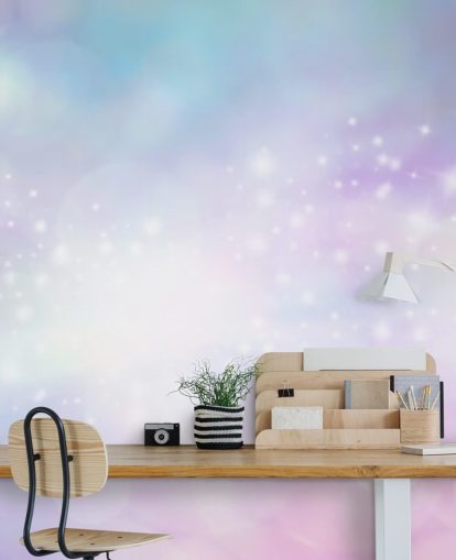 Pink and Blue Starry Glitter Mural