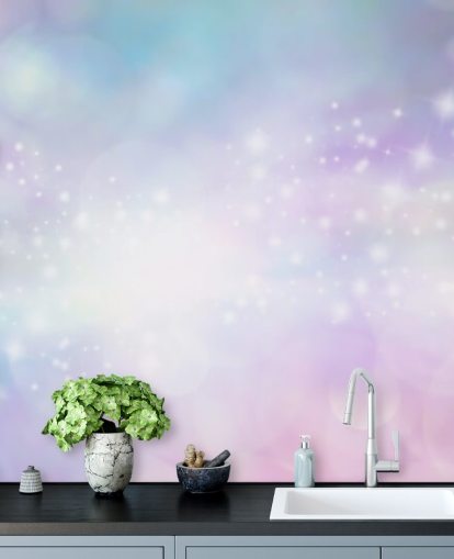 Pink and Blue Starry Glitter Mural