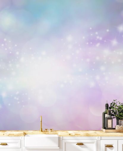 Pink and Blue Starry Glitter Mural