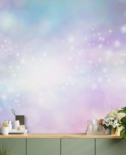 Pink and Blue Starry Glitter Mural