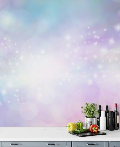 Roze en blauwe sterrenglitter muurschildering Roze en blauwe sterrenglitter muurschildering