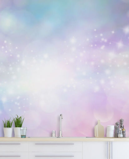 Mural Brillo estrellado rosa y azul