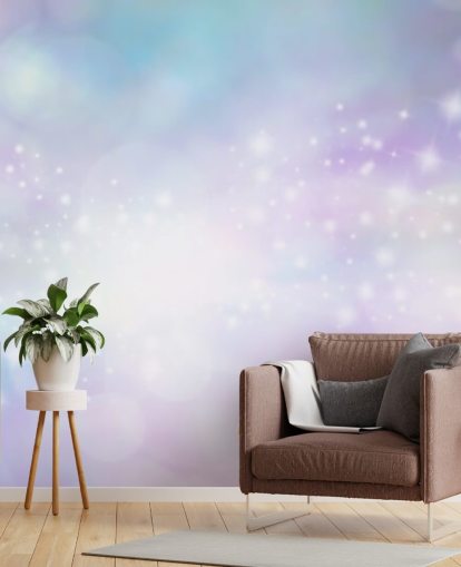 Mural Brillo estrellado rosa y azul
