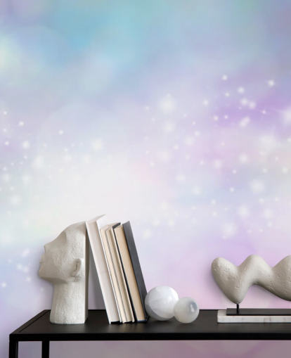 Pink and Blue Starry Glitter Mural