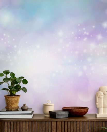 Pink and Blue Starry Glitter Mural