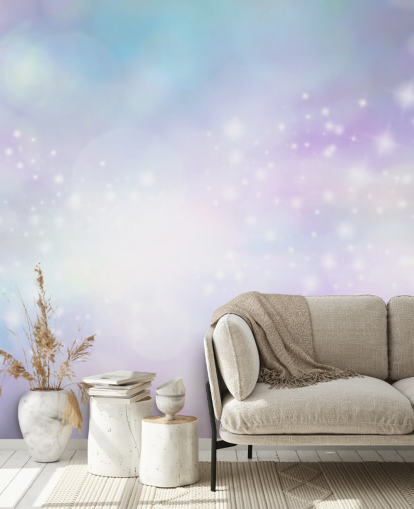 Pink and Blue Starry Glitter Mural Pink and Blue Starry Glitter Mural