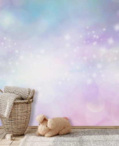 Rosa und blaues Sternen-Glitzer-Wandbild