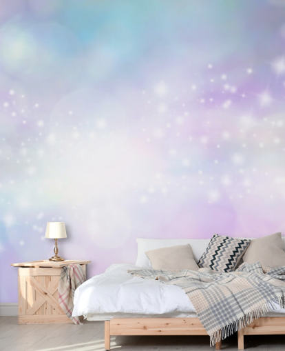 Pink and Blue Starry Glitter Mural