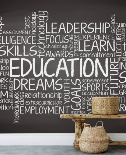 Mural de parede de nuvem educacional