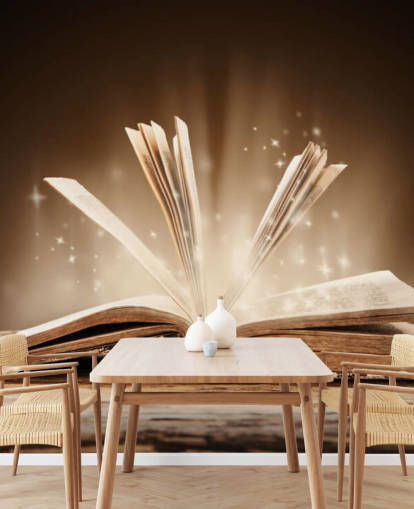 Altes Buch auf Holztisch Old Book on Wooden Table Wallpaper 