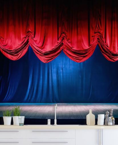 Theatre Curtain with Dramatic Lighting Theatre Curtain Wallpaper 