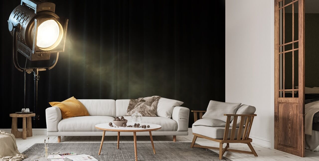 Vintage Theatre Spot Light Photo Wallpaper | Wallsauce UK