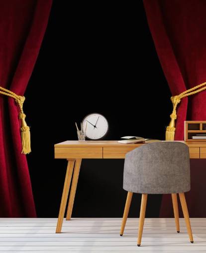 Red Velvet Curtain with Tassel Red Velvet Wallpaper 