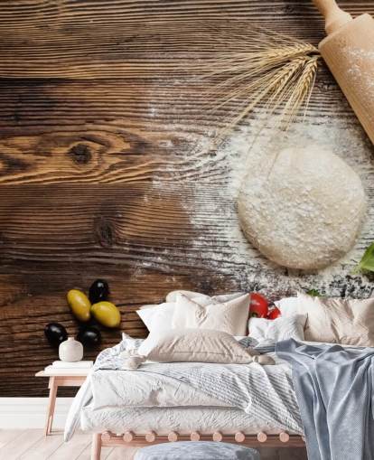 Bread Dough Tomatoes and Rolling Pin Wall Mural