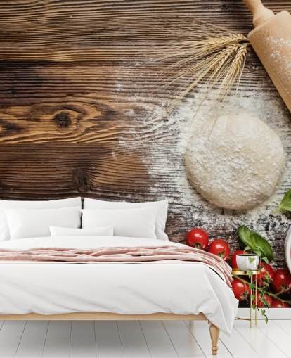 Bread Dough Tomatoes and Rolling Pin Wall Mural Bread Dough Tomatoes and Rolling Pin Wall Mural