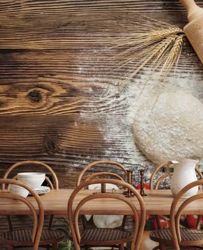 Bread Dough Tomatoes and Rolling Pin Wall Mural