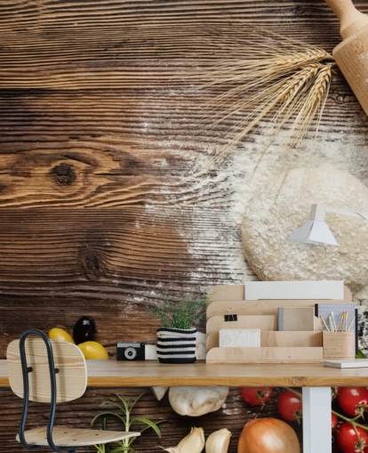 Bread Dough Tomatoes and Rolling Pin Wall Mural Bread Dough Tomatoes and Rolling Pin Wall Mural