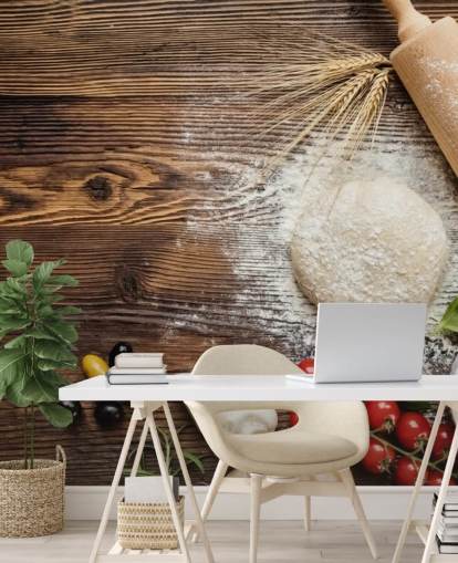 Bread Dough Tomatoes and Rolling Pin Wall Mural Bread Dough Tomatoes and Rolling Pin Wall Mural