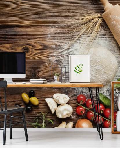 Bread Dough Tomatoes and Rolling Pin Wall Mural