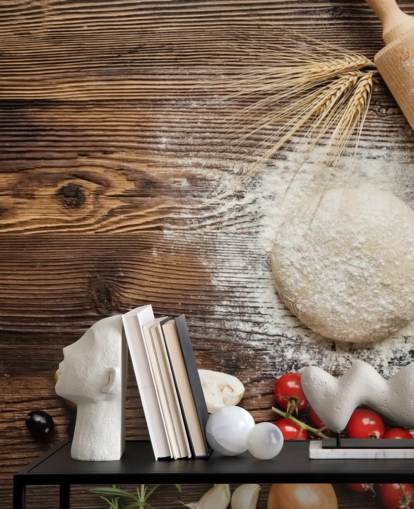 Bread Dough Tomatoes and Rolling Pin Wall Mural