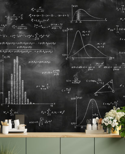 Fórmulas de física matemática en pizarra Maths Wallpaper 