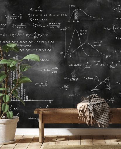 Math Physics Formulas on Chalkboard Maths Wallpaper 