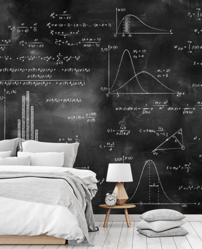 Formules de physique mathématique sur tableau noir Maths Wallpaper 