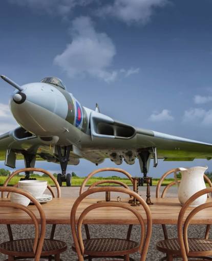 Avro Vulcan Bomber auf Rollbahn Wandgemälde