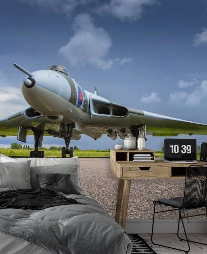 Bombardeiro Avro Vulcan no mural da parede da pista de taxiamento